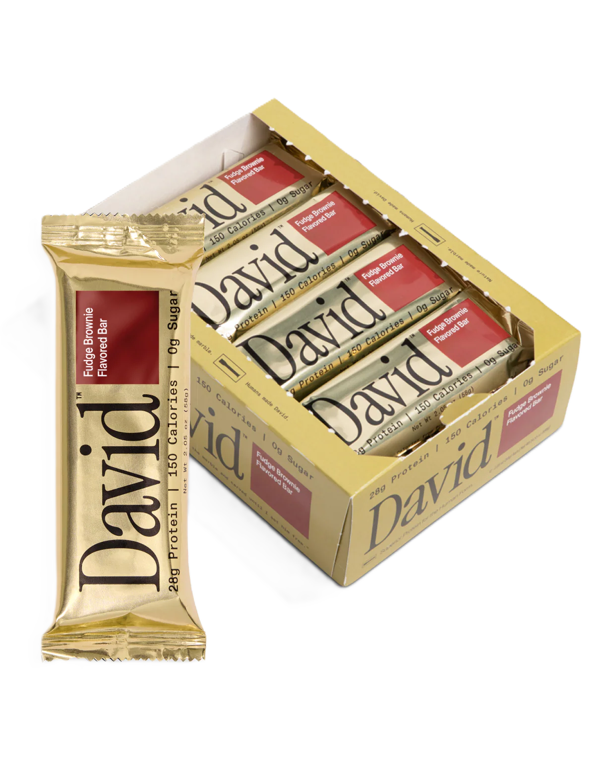 David High Protein Bars No Sugar - Sugar Free Protein Bars, Low Carb, Gluten Free - 28g of Protein, 150 Calories - Pack of 12