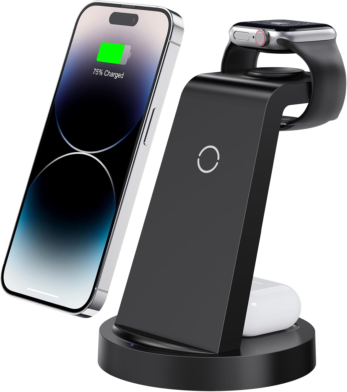 3 in 1 Charging Station for iPhone, Wireless Charger for iPhone 17 16e 16 15 14 13 12 11 X Pro Max & Apple Watch - Wireless Charging Station for AirPods 4 3 Pro