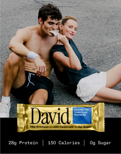 David High Protein Bars No Sugar - Sugar Free Protein Bars, Low Carb, Gluten Free - 28g of Protein, 150 Calories - Pack of 12