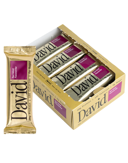 David High Protein Bars No Sugar - Sugar Free Protein Bars, Low Carb, Gluten Free - 28g of Protein, 150 Calories - Pack of 12